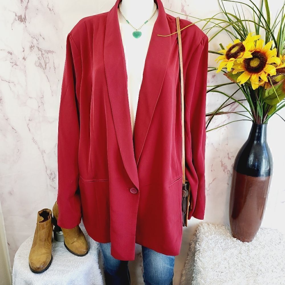 NWT ASOS Curve size 24 Bordeaux blazer